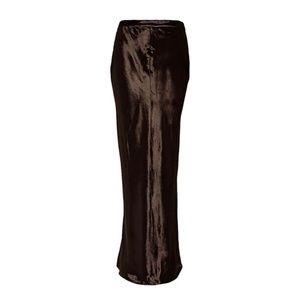 T by Alexander Wang Brown Velvet Silk Lined Skirt